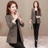 Women 2023 Plaid Suit Jacket Small All-Match Age Reduction Tops Female Relf-Cultivation Temperament Spring Autumn Small Suits106