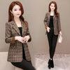 Women 2023 Plaid Suit Jacket Small All-Match Age Reduction Tops Female Relf-Cultivation Temperament Spring Autumn Small Suits106