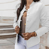 Women 2023 Metal Double Breasted Woollen Blazers Coat Vintage Long Sleeve Female Outerwear Chic Tops