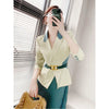 Women 2023 Spring Autumn Office Lady Suits Female Blazer Coats and Jackets + Loose Pleated Skirts Ladies 2 Piece Sets L44