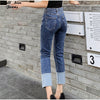 Women's Jeans Plus Size High Waist Straight Leg Scratched Stretch Cuffed Capris Women's Pants 4XL 5XL Striped Ripped