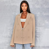 Women&#39;s Jacket Double-breasted Loose Female Coat 2023 Autumn Tailored Collar Girls Solid Casual Blazer Button Pocket Suit Jacket