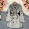 Women's Long Suit Jacket Autumn 2022 Korean Ladies Long Sleeve Double-breasted Temperament Short Blazer Dress