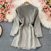 Women's Long Suit Jacket Autumn 2022 Korean Ladies Long Sleeve Double-breasted Temperament Short Blazer Dress