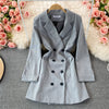 Women's Long Suit Jacket Autumn 2022 Korean Ladies Long Sleeve Double-breasted Temperament Short Blazer Dress