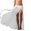 Women's Skirt Sexy Side Slit Beach Skirt Solid Colors Summer Long Beach Maxi Dropped Net Yarn Skirt Female