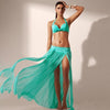 Women's Skirt Sexy Side Slit Beach Skirt Solid Colors Summer Long Beach Maxi Dropped Net Yarn Skirt Female
