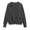 Women Asymmetrical Punk Pullover Retro Fairy Grunge Aesthetic Y2k Dark Knitted Oversized Harajuku Emo Sweater Women's Loose Tops