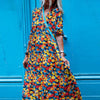 Women Autumn Boho Dress 2022 Spring Vintage Loose Pattern Printed Long Party Dress Casual Long Sleeve Maxi Lady Dresses Vestidos