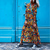Women Autumn Boho Dress 2022 Spring Vintage Loose Pattern Printed Long Party Dress Casual Long Sleeve Maxi Lady Dresses Vestidos