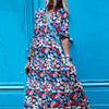 Women Autumn Boho Dress 2022 Spring Vintage Loose Pattern Printed Long Party Dress Casual Long Sleeve Maxi Lady Dresses Vestidos