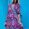 Women Autumn Boho Dress 2022 Spring Vintage Loose Pattern Printed Long Party Dress Casual Long Sleeve Maxi Lady Dresses Vestidos