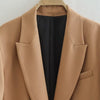 Women Autumn Single Breasted Long Blazers And Jackets Vintage Lapel Collar Office Lady Female Blazer Coat Vestidos