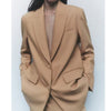 Women Autumn Single Breasted Long Blazers And Jackets Vintage Lapel Collar Office Lady Female Blazer Coat Vestidos