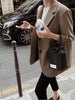 Women Autumn Single Breasted Brown Blazer  Suits Spring Official Ladies Long Sleeve Jacket Women Office tops