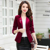 Women Autumn plus size Velvet Blazer Women Slim Long Sleeve ladies Blazers feminino  Formal Work Small Suit jacket Women
