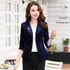 Women Autumn plus size Velvet Blazer Women Slim Long Sleeve ladies Blazers feminino  Formal Work Small Suit jacket Women