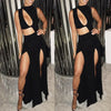 Women Bandage Bodycon Slim Sleeveless Solid color High Split sexy  Evening Party Pencil Long Dress