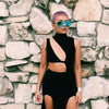 Women Bandage Bodycon Slim Sleeveless Solid color High Split sexy  Evening Party Pencil Long Dress