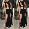 Women Bandage Bodycon Slim Sleeveless Solid color High Split sexy  Evening Party Pencil Long Dress