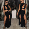 Women Bandage Bodycon Slim Sleeveless Solid color High Split sexy  Evening Party Pencil Long Dress