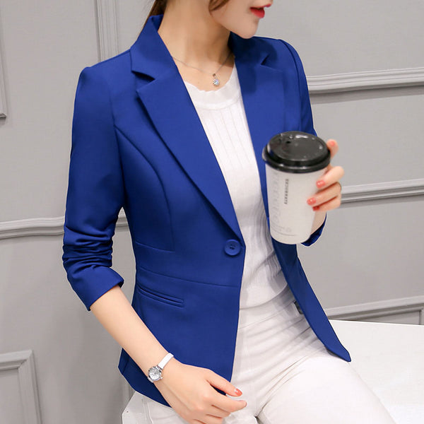 Women Basic Coats Blazer Feminino Spring Blazers Ladies Small Suit Jacket Blazer Women Long Sleeve Outerwear Blazers Coat C3969