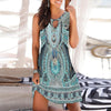 Women Beach Dress  Letter Print Round Neck Sundress Sleeveless Casual Loose Tank Dress Vestido Midi Preto Платье Летнее