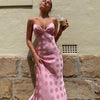 Women Beach Party Sundress Sexy Summer Sling Straps V Neck Backless Bodycon Dress  Ladies Polka Dot Print Vestidos