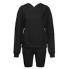 Women Biker Shorts Hoodies Sweatshirt Set Joggers Suit Two Piece Outfits Set Clothes Ladies Tracksuit Sweat Suit