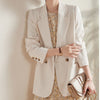 Women Black Blazer Coat Casual Vintage Notched Collar 2023 Female Chic Tops Autumn Spring Elegant OL Coats Blazers