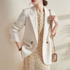 Women Black Blazer Coat Casual Vintage Notched Collar 2023 Female Chic Tops Autumn Spring Elegant OL Coats Blazers