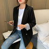 Women Black Blzer Striped Office Pockets England Korea Casual Loose Female Blazers Jacket Outerwear