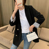 Women Black Blzer Striped Office Pockets England Korea Casual Loose Female Blazers Jacket Outerwear