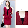 Women Black Slim Blazer 2 Piece Sets Ladies Full Sleeve Single Breasted Suit Coat and High Waist Solid Mini A-line Skirts Outfit