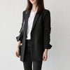 Women Black Suit Blazer Office Jacket Ladies Tailored Oversized Double Buttons Long Loose Coat Formal Casual Autumn 2023