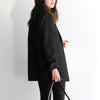 Women Black Suit Blazer Office Jacket Ladies Tailored Oversized Double Buttons Long Loose Coat Formal Casual Autumn 2023