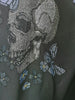 Women Black Suit Coats 2023 Back Floral Rhinestone Skull Autumn  Single Breasted Office Ladies Blazers