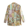 Women Blazer 2022 Printed Double Pocket Loose Suit Jacket Women Blazer Suit Veste Female Elegant Commuter Blazer