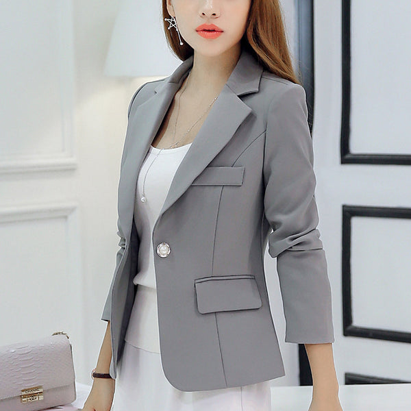 Women Blazer 2023 Formal Blazers Lady Office Work Suit Pockets Jackets Coat Slim Black Women Blazer Femme Jackets Femme