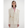 Women Blazer 2023 Spring and Autumn Ladies Pure Color Lapel Printing Stitching Casual Suit Jacket