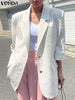 Women Blazer 2023 VONDA Elegant Thin Coats Casual 3/4 Sleeve Streetwear Blazer Casual Loose Lapel Button Office OL Coats Baggy