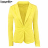 Women Blazer Autumn Winter Fashion Office Lady Style Candy Color Outwear Slim fit Coat Youthful Elegant Female Formal Jacket Top
