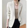 Women Blazer Black 2023 Autumn Style Korean Temperament All-Match Design Sense Niche Suit Brown Suit Jacket Female