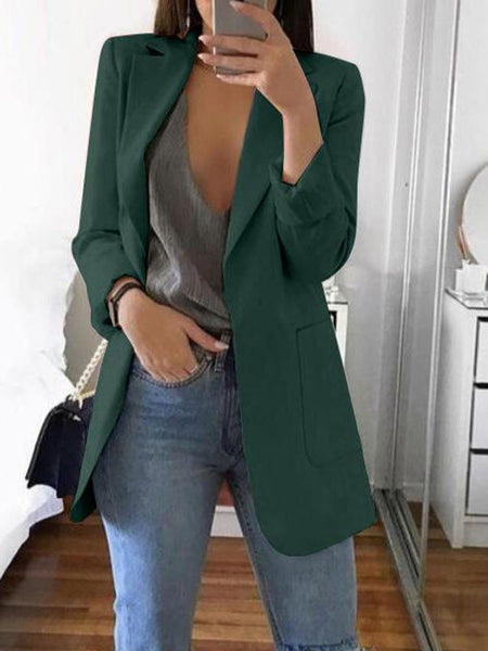 Women Blazer Casual Long Sleeve Blazers Plus Size Office Lady Suit Jacket OL Turn-down Collar Woman Coat Cardigan Formal Blazers
