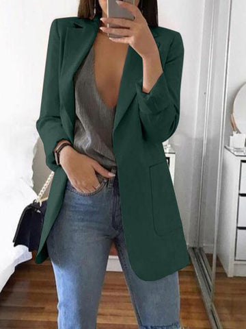 Women Blazer Casual Long Sleeve Blazers Plus Size Office Lady Suit Jacket OL Turn-down Collar Woman Coat Cardigan Formal Blazers