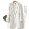 Women Blazer Casual Long Sleeve Slim Jackets Blazers Office Solid Harajuku All-match Single Breasted Lapel Coat