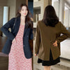 Women Blazer Coat Vintage Notched Collar Pocket 2023 Female Casual Chic Tops Brown/Black Blazer Suits  Woman Slim Jacket