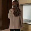 Women Blazer Design Casual Notched Simple All-match Long Sleeve Double Breasted Spring Autumn Street Wear Tender Ladies