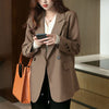 Women Blazer Design Casual Notched Simple All-match Long Sleeve Double Breasted Spring Autumn Street Wear Tender Ladies