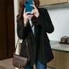 Women Blazer Design Casual Notched Simple All-match Long Sleeve Double Breasted Spring Autumn Street Wear Tender Ladies
